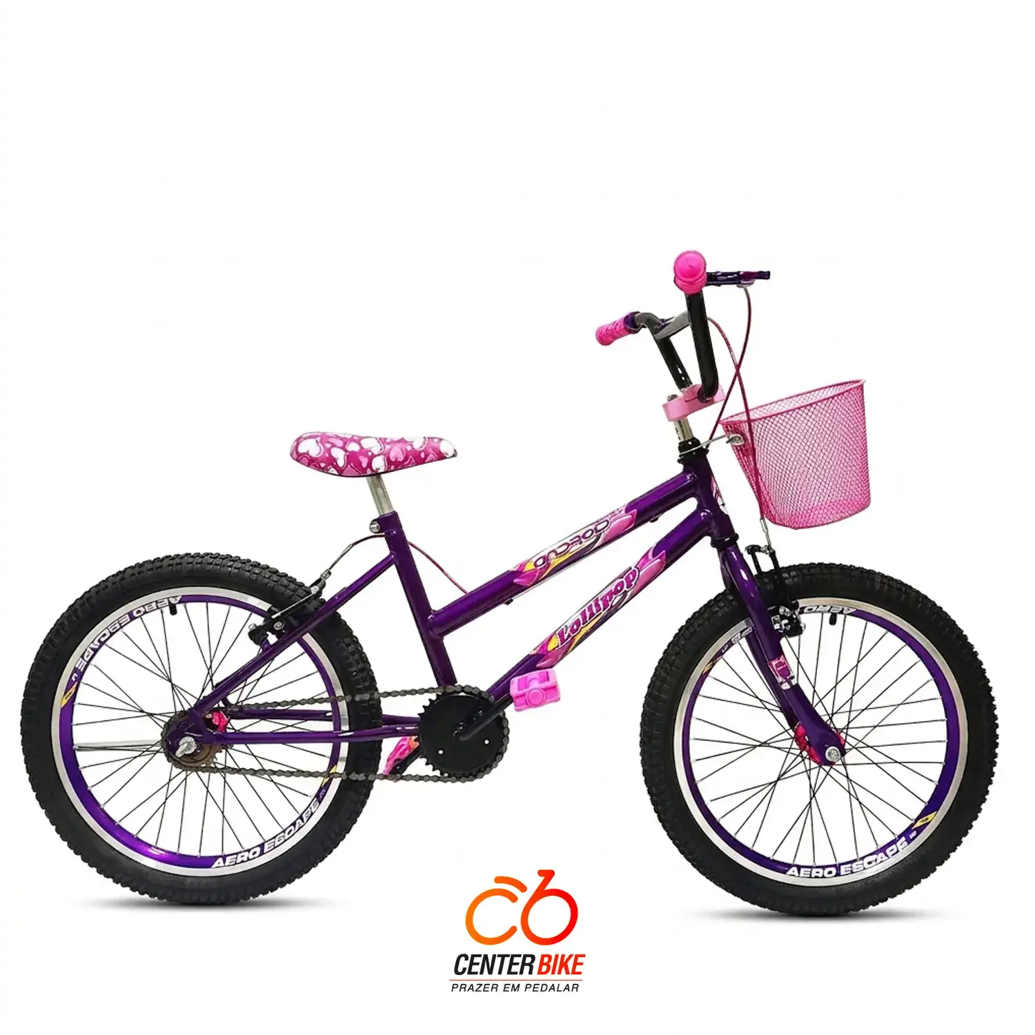 Bicicleta Aro 20 Feminina Cross roxa personagem - Center Bike João Pessoa